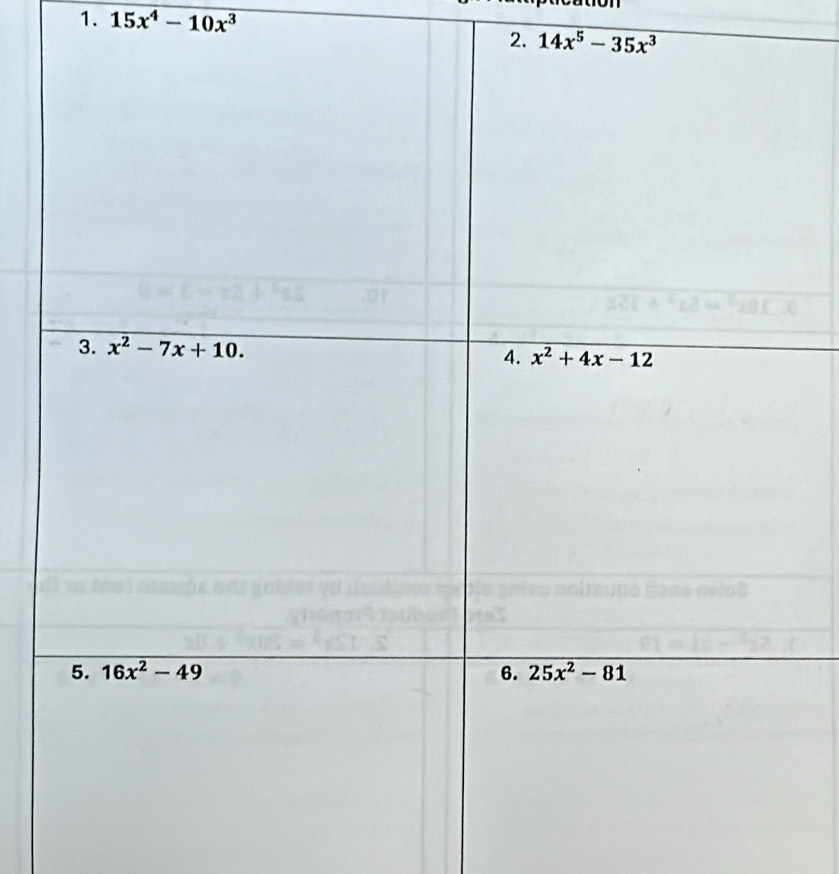 15x^4-10x^3
2. 14x^5-35x^3