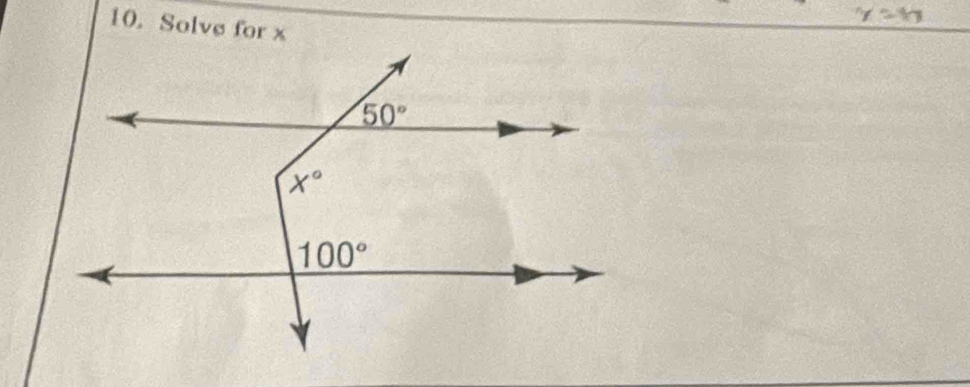 a
10. Solve for x