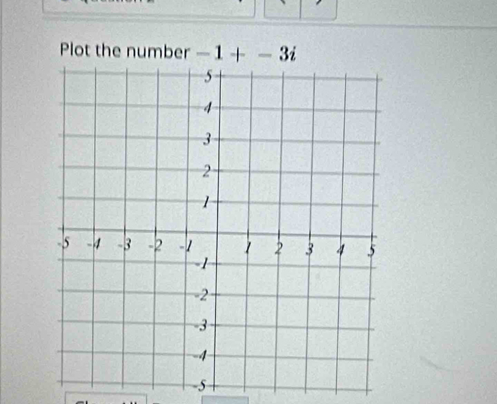 Plot the number -1+-3i