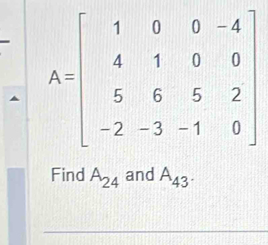 Find A_24 and A_43.