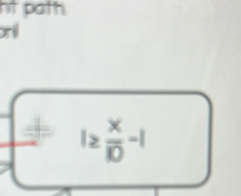 ht path. 
oril
|≥  x/10 -1