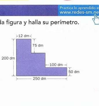 Practica lo aprendido e 
www.redes-sm.ne 
da figura y halla su perímetro.