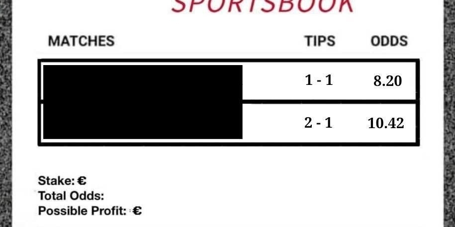 SPORTSBOOR 
Stake: € 
Total Odds: 
Possible Profit: €