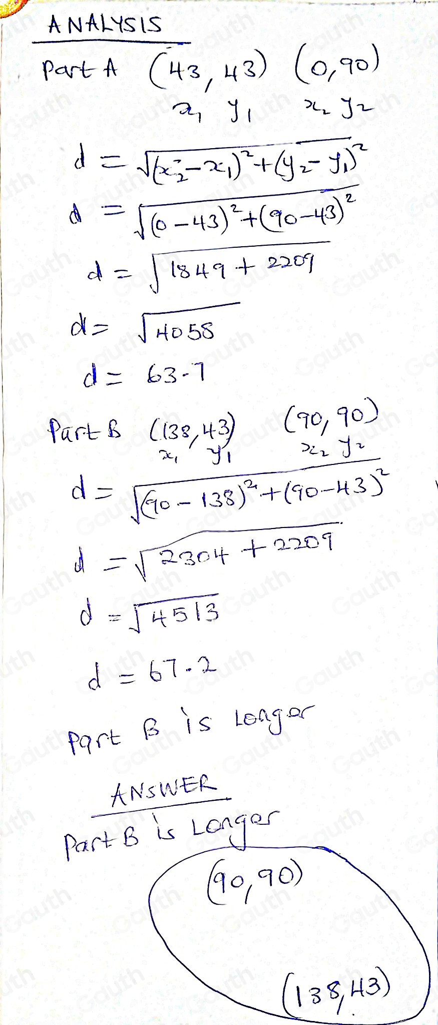 Solved: JOURNAL: THE DISTANCE FORMULA Using the distance formula ...