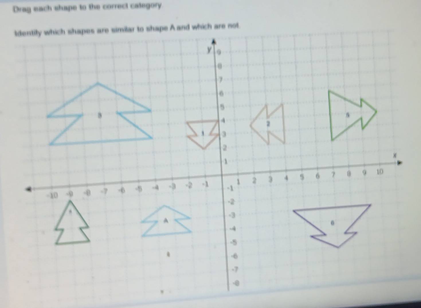 Drag each shape to the correct category