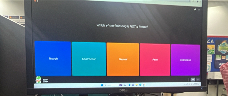 Which ef the following is NOT a Phase?
Trough Contraction Neutral Peak Exponsion
Dell