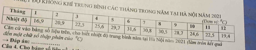 Mại Độ không khí trung 
21 (làm tròn kết quả
:_
Câu 4. Cho băng số liêu lambda