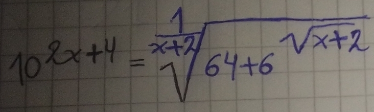 10^(2x+4)=sqrt [ 1/sqrt(x+2) 