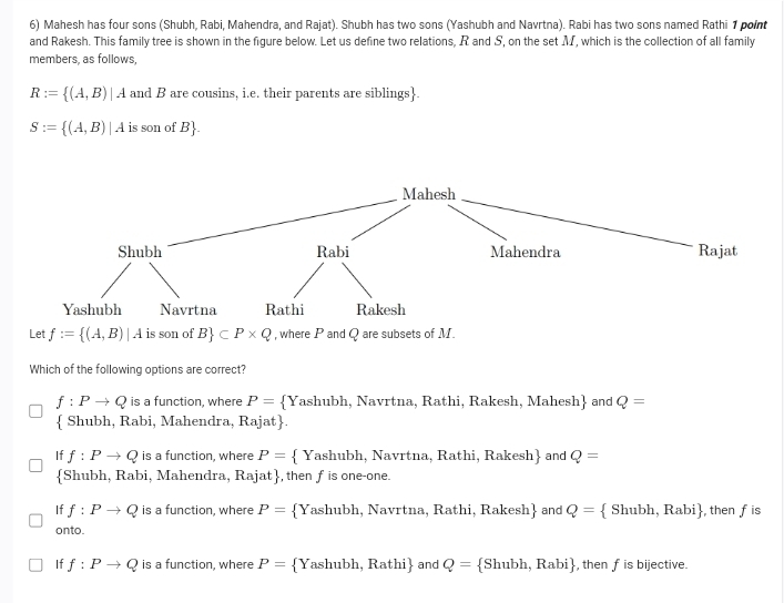 Solved: Mahesh has four sons (Shubh, Rabi, Mahendra, and Rajat). Shubh ...