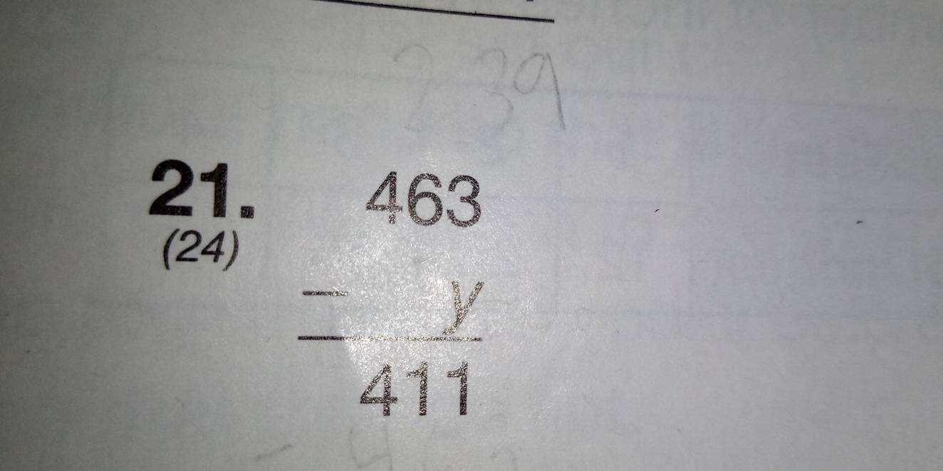 (24)
beginarrayr 463 = 4 y/11 endarray