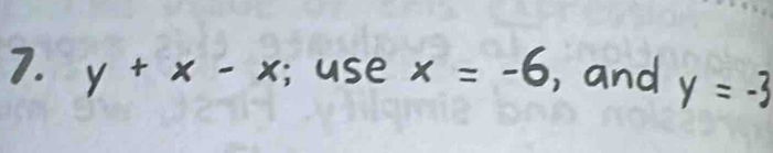 y+x-x; use x=