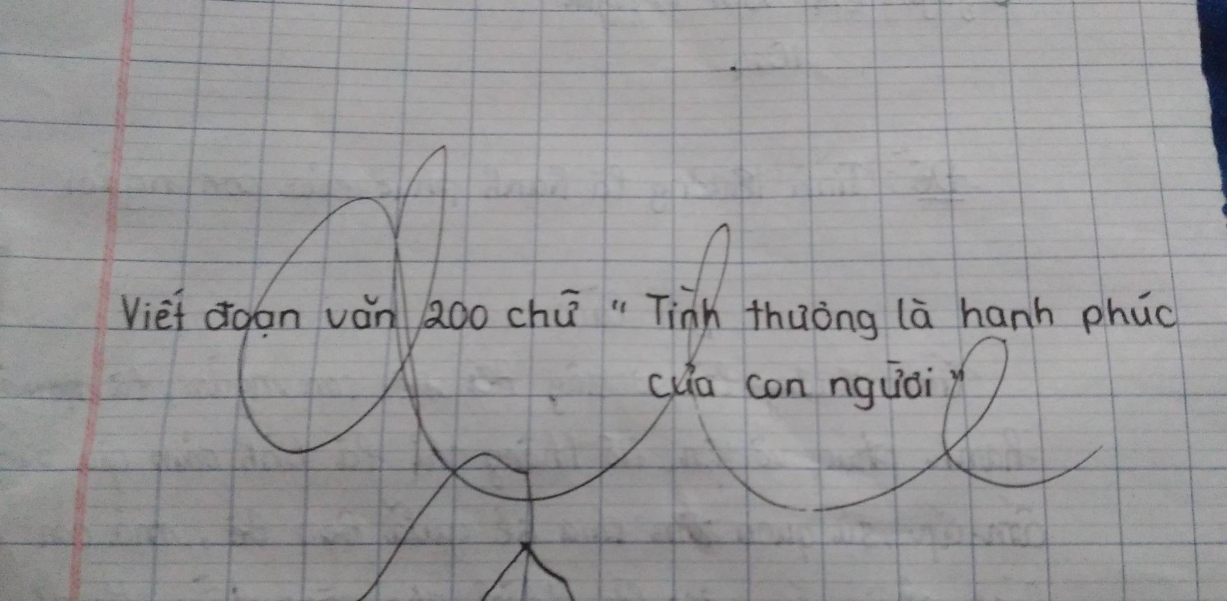 Viei dgan ván 2oo chú " Tinh thuòng la hanh phuc 
cua con nquoi