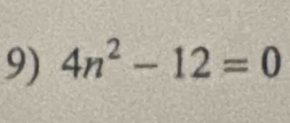 4n^2-12=0