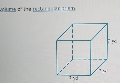 volume of the rectangular prism.