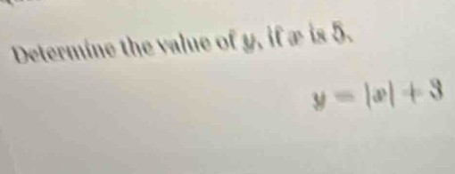 Determine the value of y, if æ is 5.
y=|x|+3