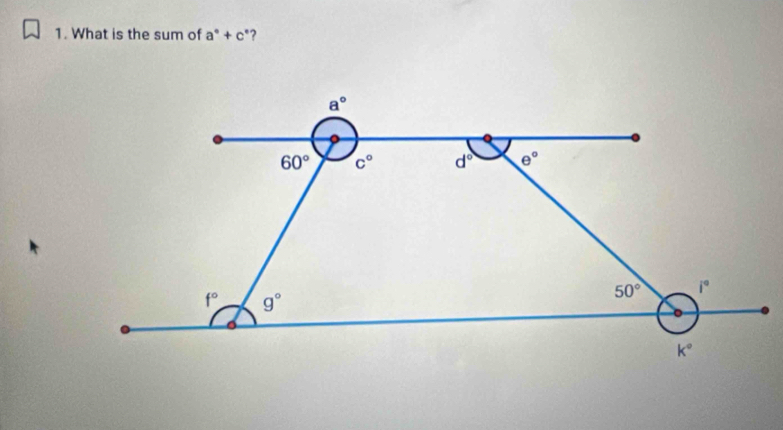 What is the sum of a°+c° ?