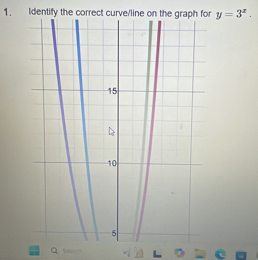 Identify the correct cu y=3^x. 
Seard