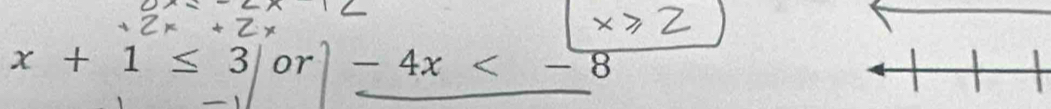 x+1≤ 3 or -4x