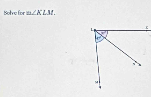 Solve for m∠ KLM.