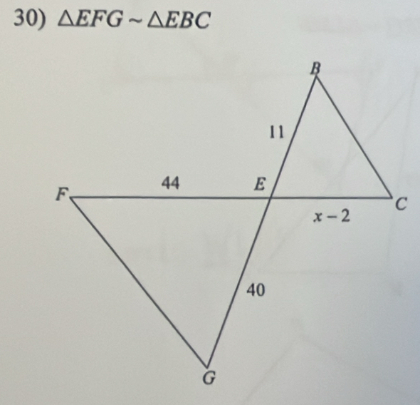 △ EFGsim △ EBC