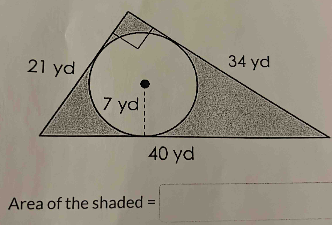 Area of the shaded =□