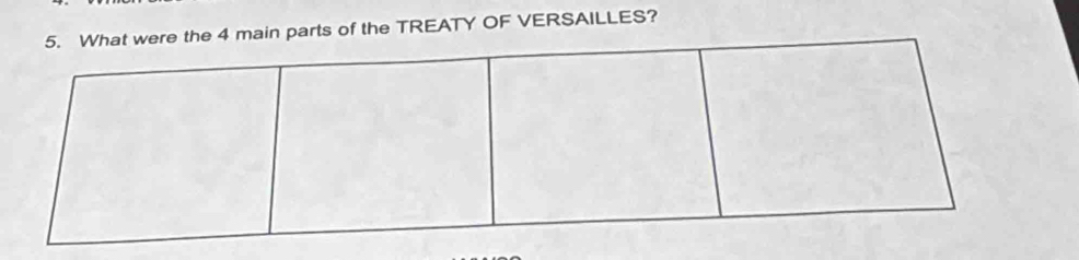 main parts of the TREATY OF VERSAILLES?