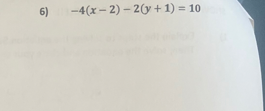 -4(x-2)-2(y+1)=10