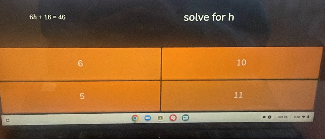 6h+16=46 solve for h
。