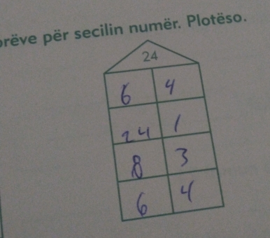 prëve për secilin numër. Plotëso.