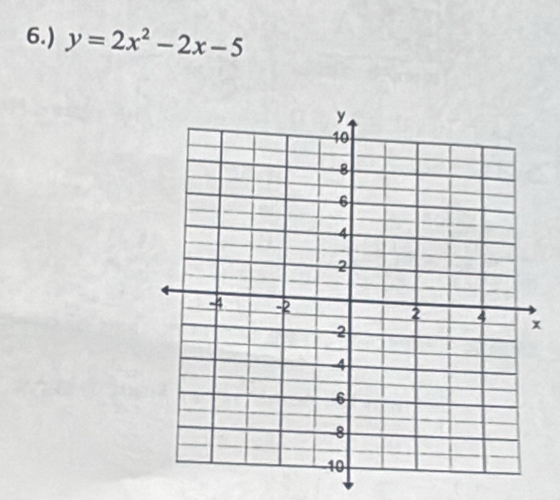 6.) y=2x^2-2x-5