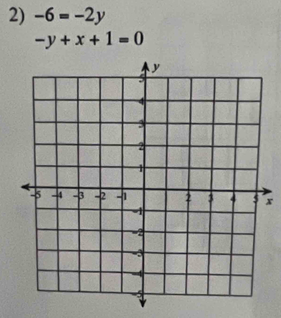 -6=-2y
-y+x+1=0
x