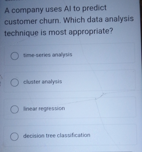 Solved: A company uses AI to predict customer churn. Which data ...