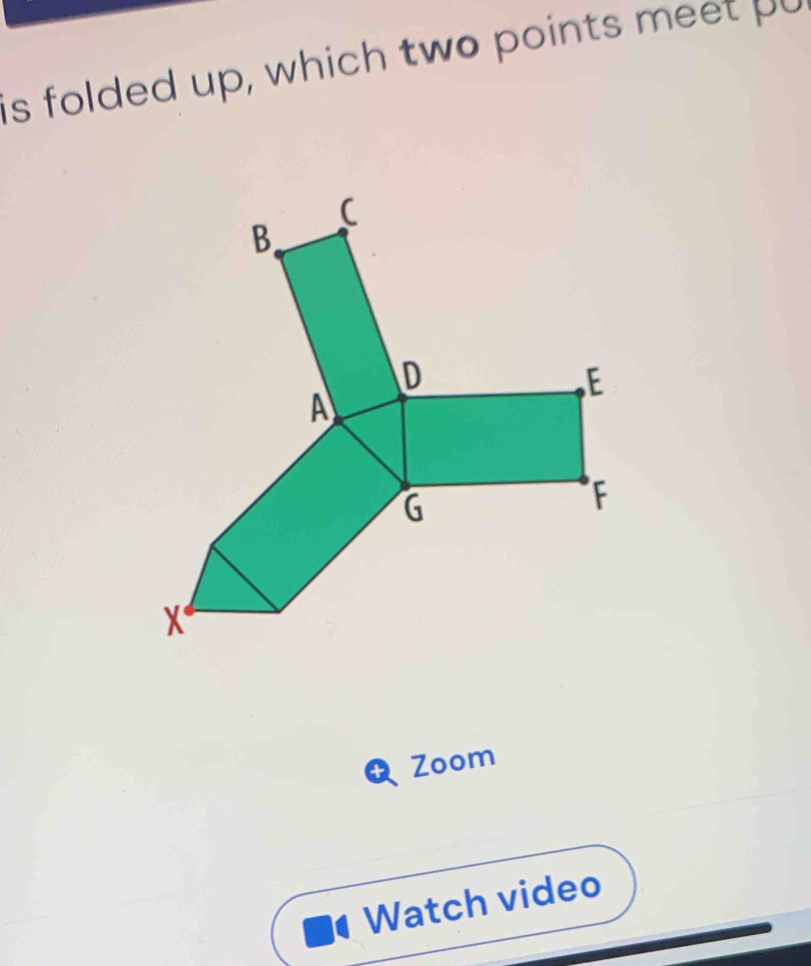 is folded up, which two points meet pu 
a Zoom 
Watch video