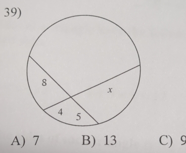 39
A) 7 B) 13 C) 9