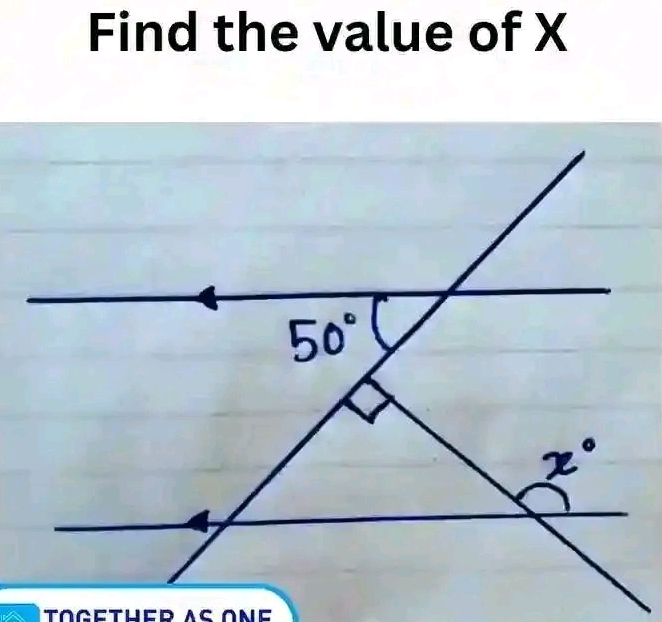 Find the value of X
ToGether AS one