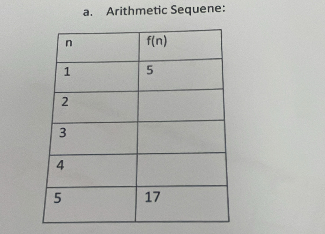 Arithmetic Sequene: