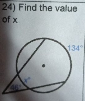 Find the value
of x