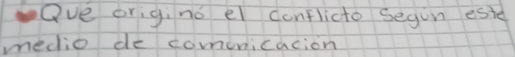 Qve origino el conflicto Segun este 
medio de comonicacion