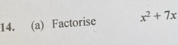 Factorise x^2+7x