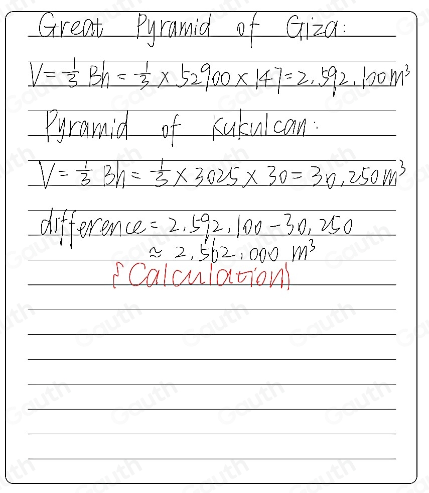 Solved: The table shows the approximate measurements of the Great ...