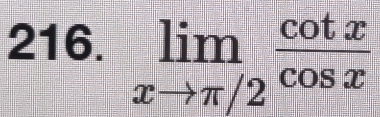 limlimits _xto π /2 cot x/cos x 