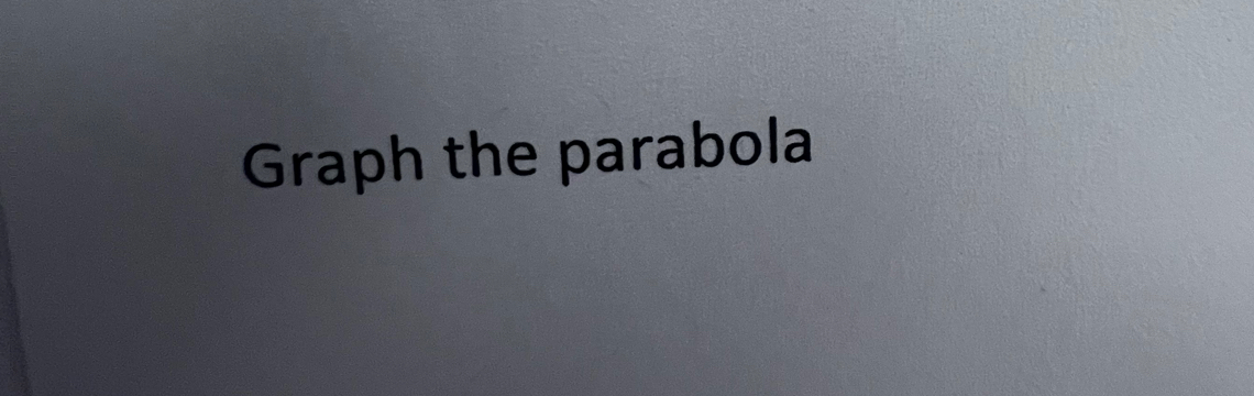 Graph the parabola