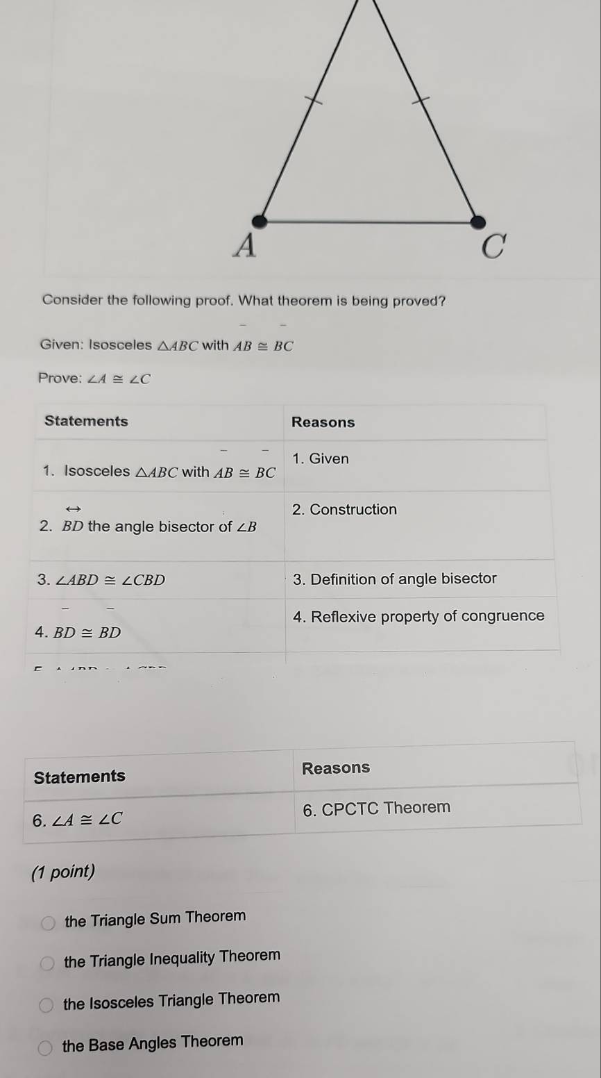 Solved: Consider the following proof. What theorem is being proved ...