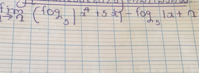 limlimits _to 2(log _5/x^4+5x)-log _51x+2