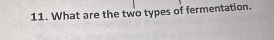 What are the two types of fermentation.