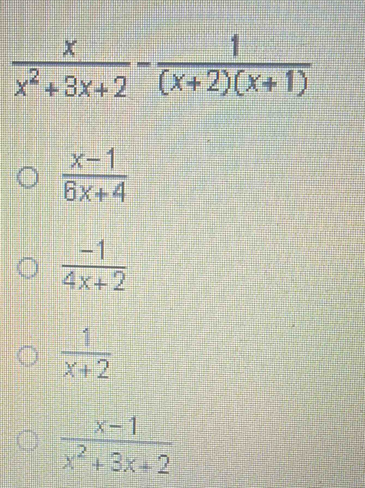  (x-1)/6x+4 
 (-1)/4x+2 
 1/x+2 