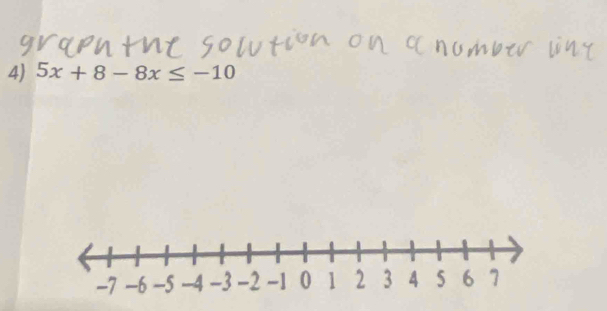 5x+8-8x≤ -10