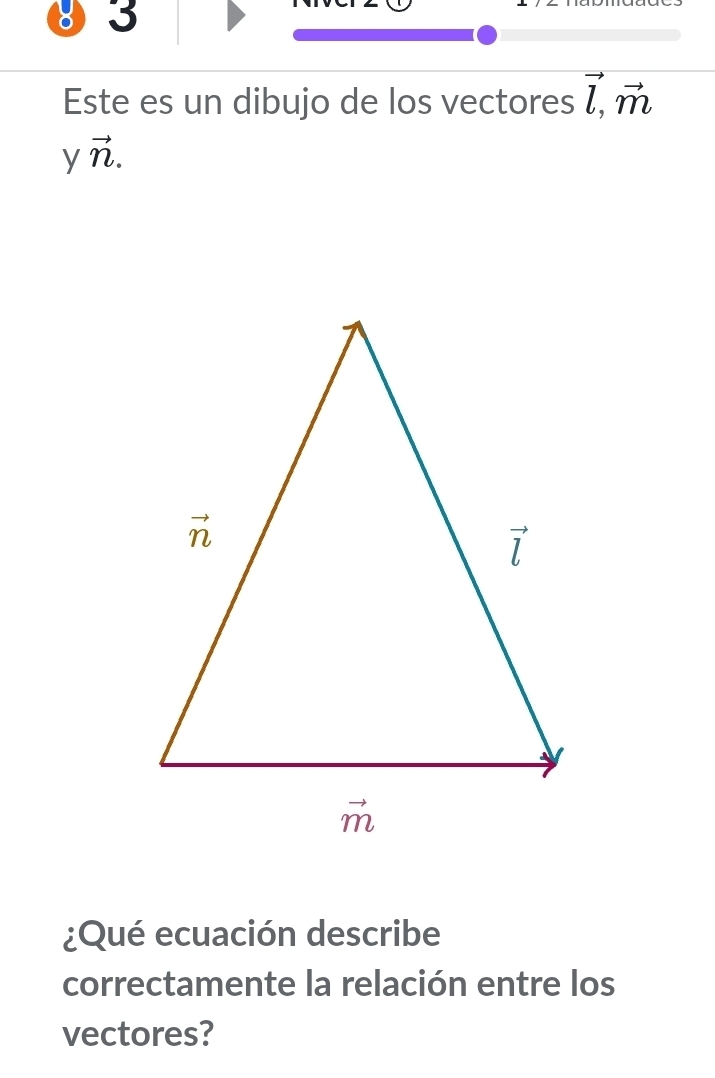 Resuelto:Este es un dibujo de los vectores vector l,vector m y vector n ...