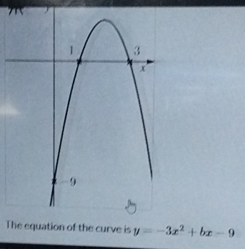 y=-3x^2+bx-9