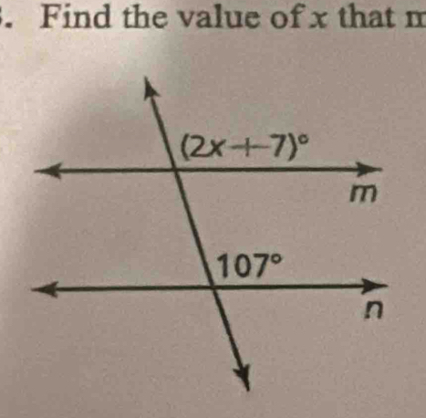 Find the value of x that m